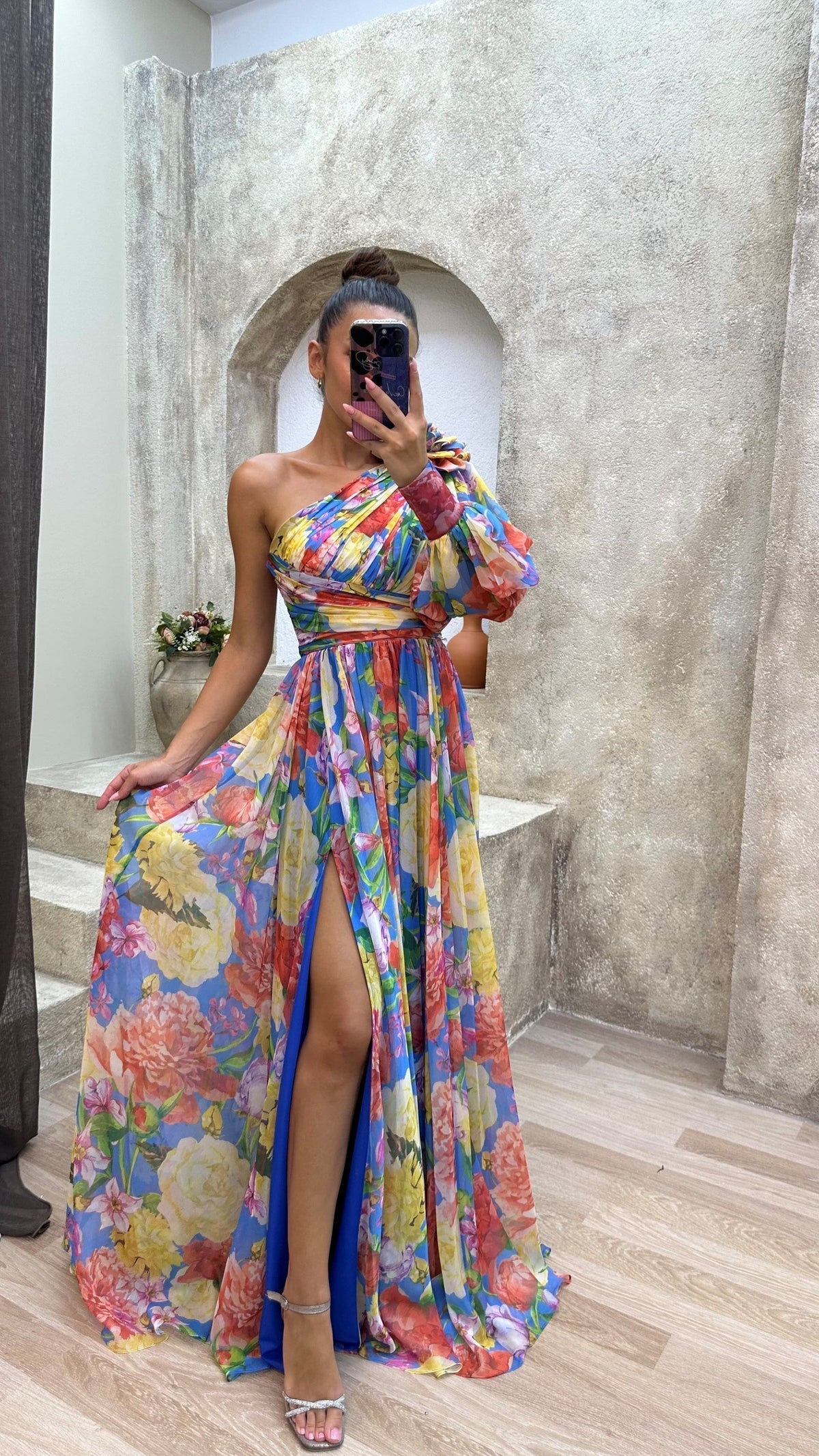 Elanisse | Vestido Largo Floral con Hombro Descubierto y Corte Elegante | Ideal para Bodas y Celebraciones 3
