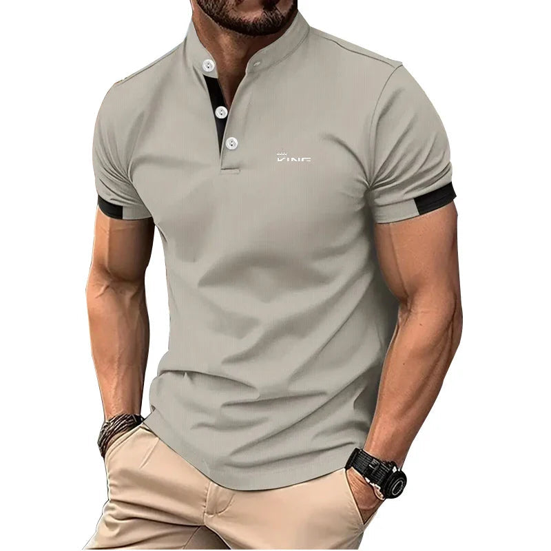 Ethan | Elegante Polo Masculino con Cuello Mao y Diseño Moderno 1