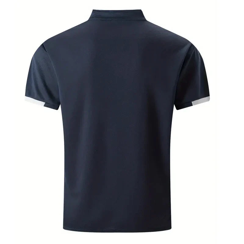 Ethan | Elegante Polo Masculino con Cuello Mao y Diseño Moderno 2