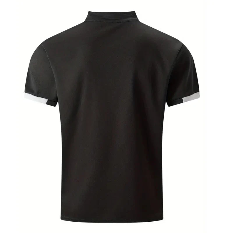 Ethan | Elegante Polo Masculino con Cuello Mao y Diseño Moderno 3