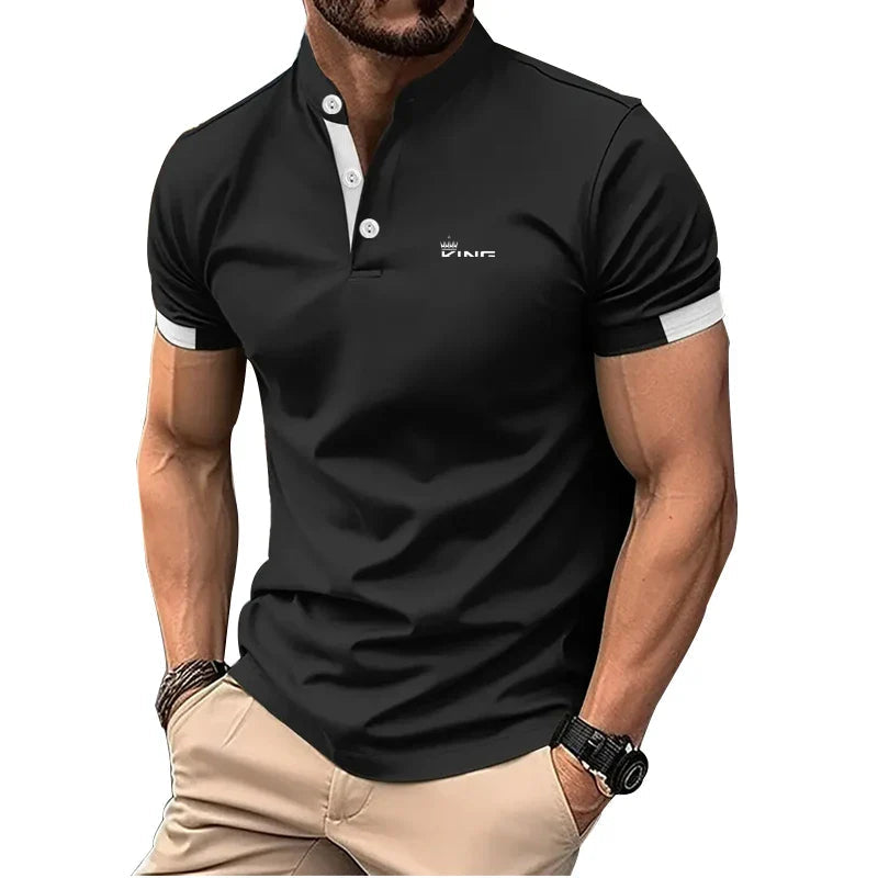 Ethan | Elegante Polo Masculino con Cuello Mao y Diseño Moderno 4