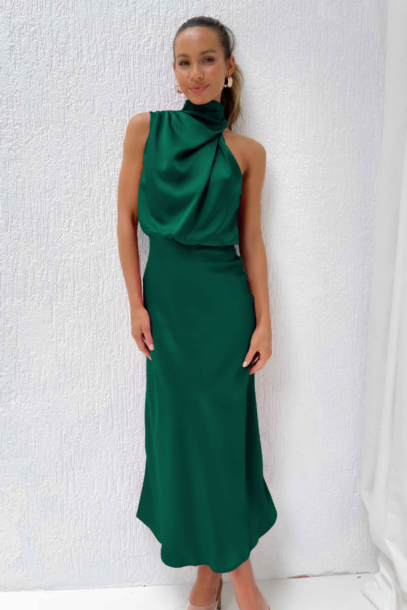 Luzielle | Vestido Midi Elegante con Escote Asimétrico | Diseño Moderno para Estilo Sofisticado 12