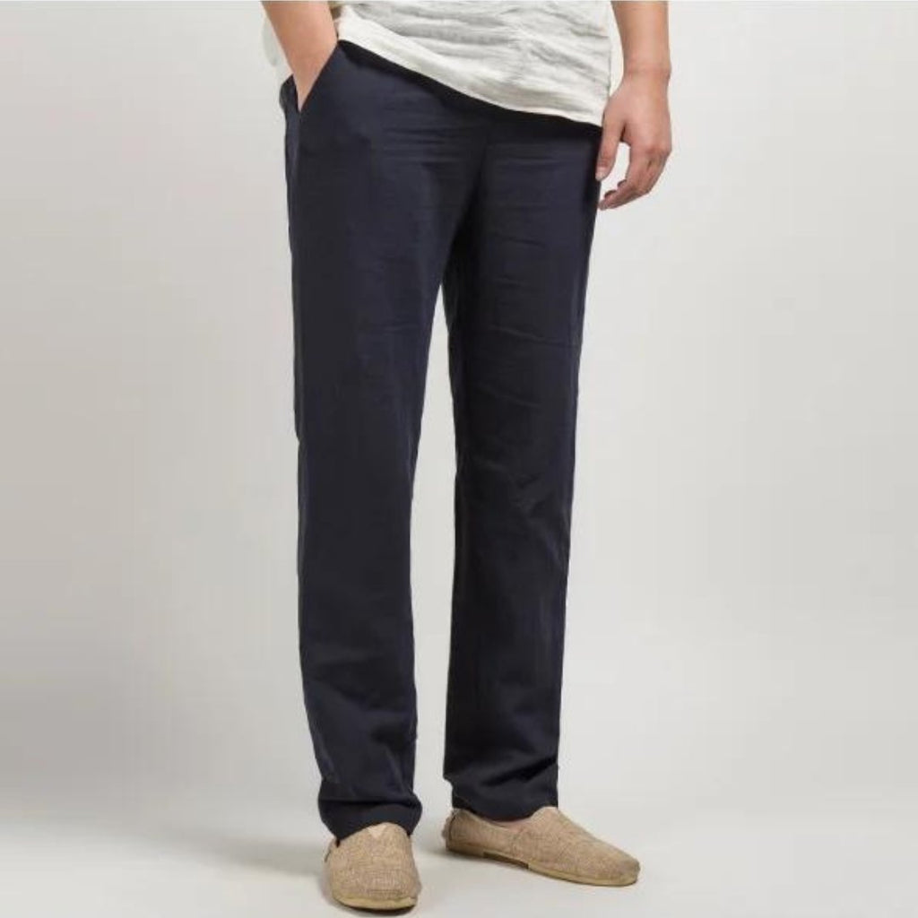 Sergio | Pantalones de Lino para Hombre con Cintura Elástica y Pierna Recta 4