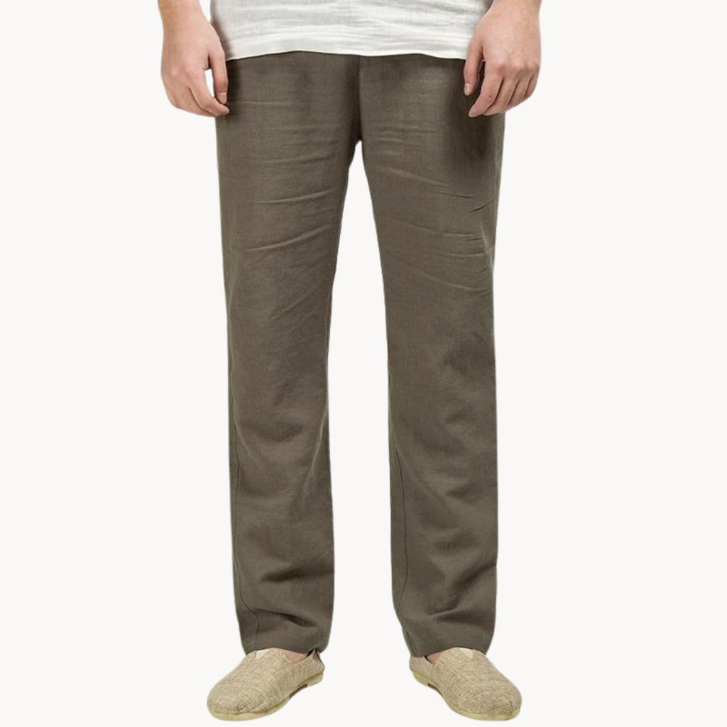 Sergio | Pantalones de Lino para Hombre con Cintura Elástica y Pierna Recta 7