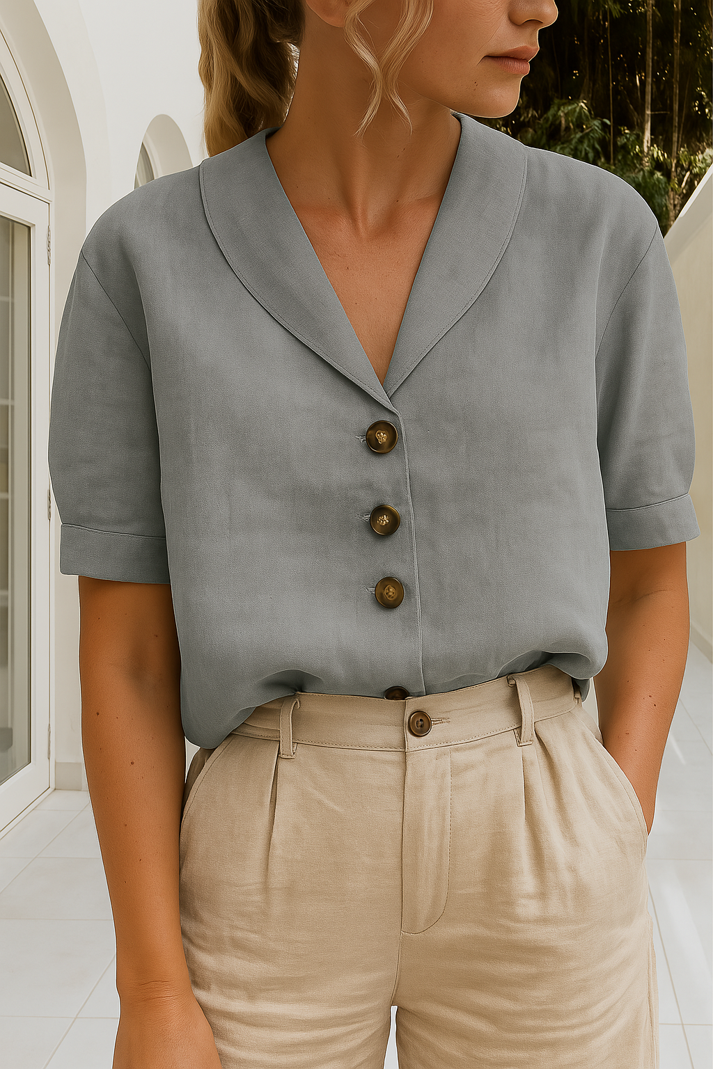 Sofía | Blusa Chic con Cuello para Mujer 3