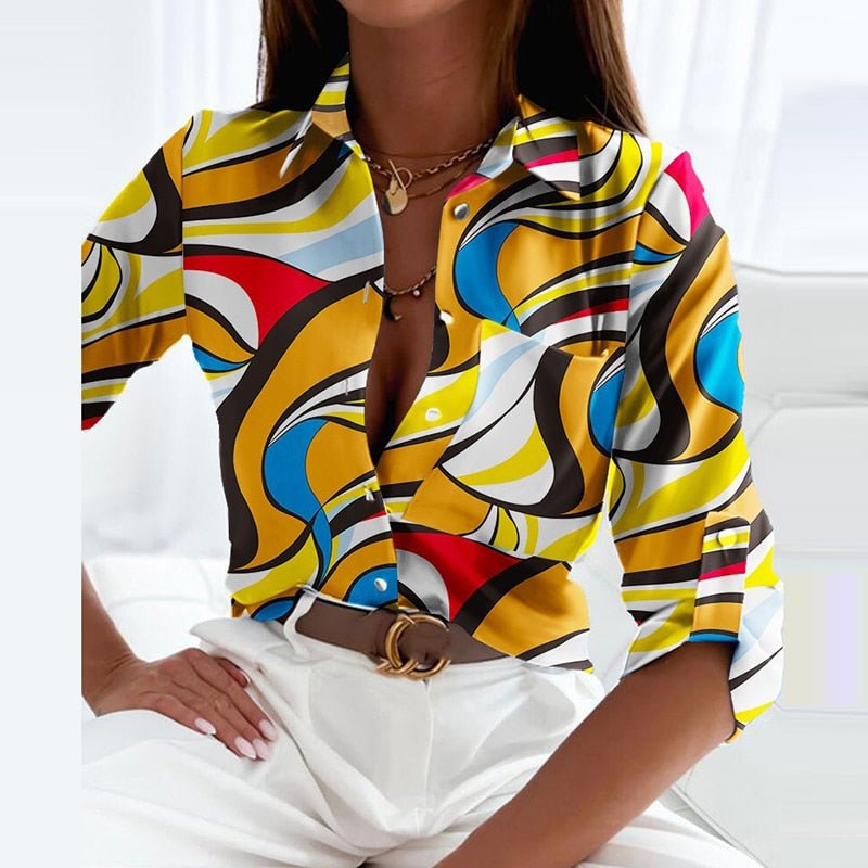 Sofia | Elegante Blusa Blanca Casual con Cuello Plegable 10