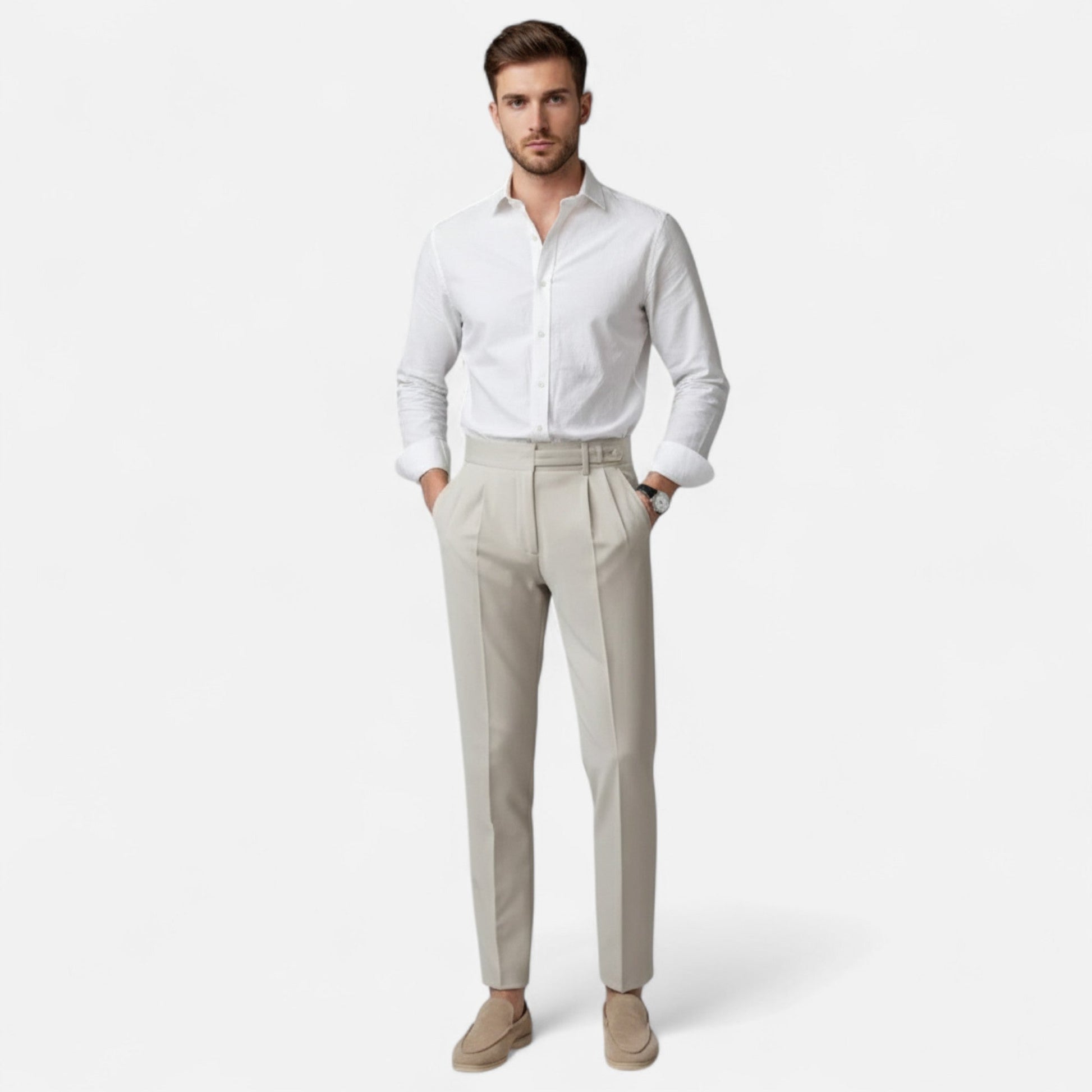 Diego | Pantalón Elegante de Estilo Italiano para Hombre con Corte Refinado y Tejido de Calidad - Noa Lagos