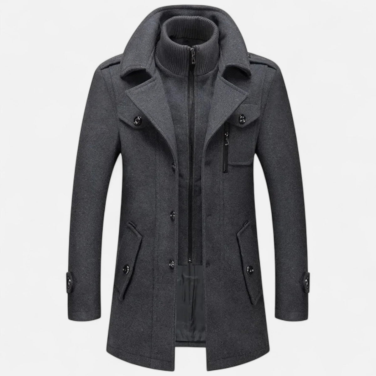 Fernando | Abrigo de Invierno de Lana con Cuello Doble para Hombre - Noa Lagos