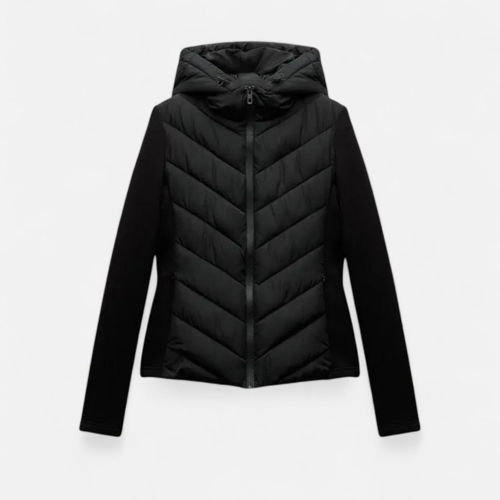 Isabella | Chaqueta de Plumas con Capucha y Patchwork para Mujer - Noa Lagos