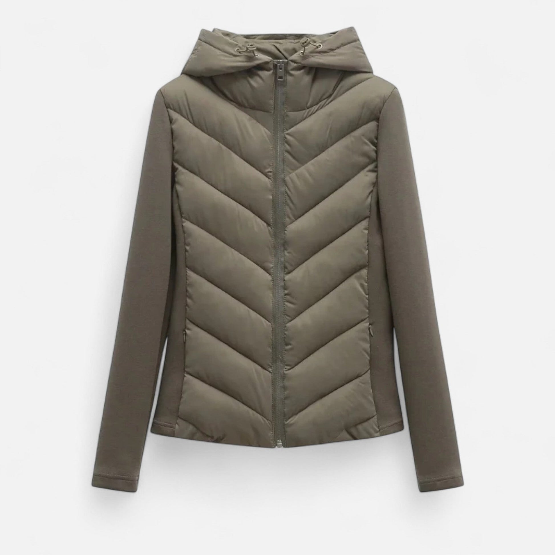 Isabella | Chaqueta de Plumas con Capucha y Patchwork para Mujer - Noa Lagos