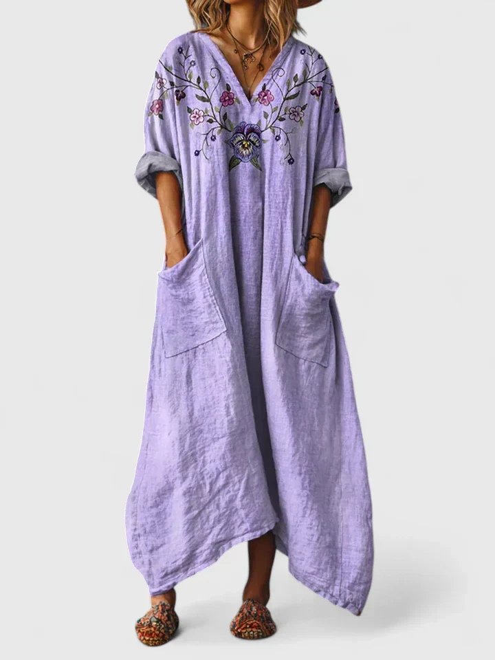 Isabella | Maxi Vestido Bohemio de Algodón con Estampado Paisley para Mujer - Noa Lagos