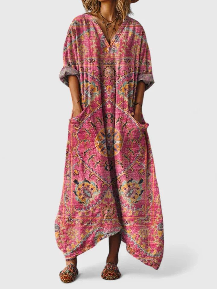 Isabella | Maxi Vestido Bohemio de Algodón con Estampado Paisley para Mujer - Noa Lagos