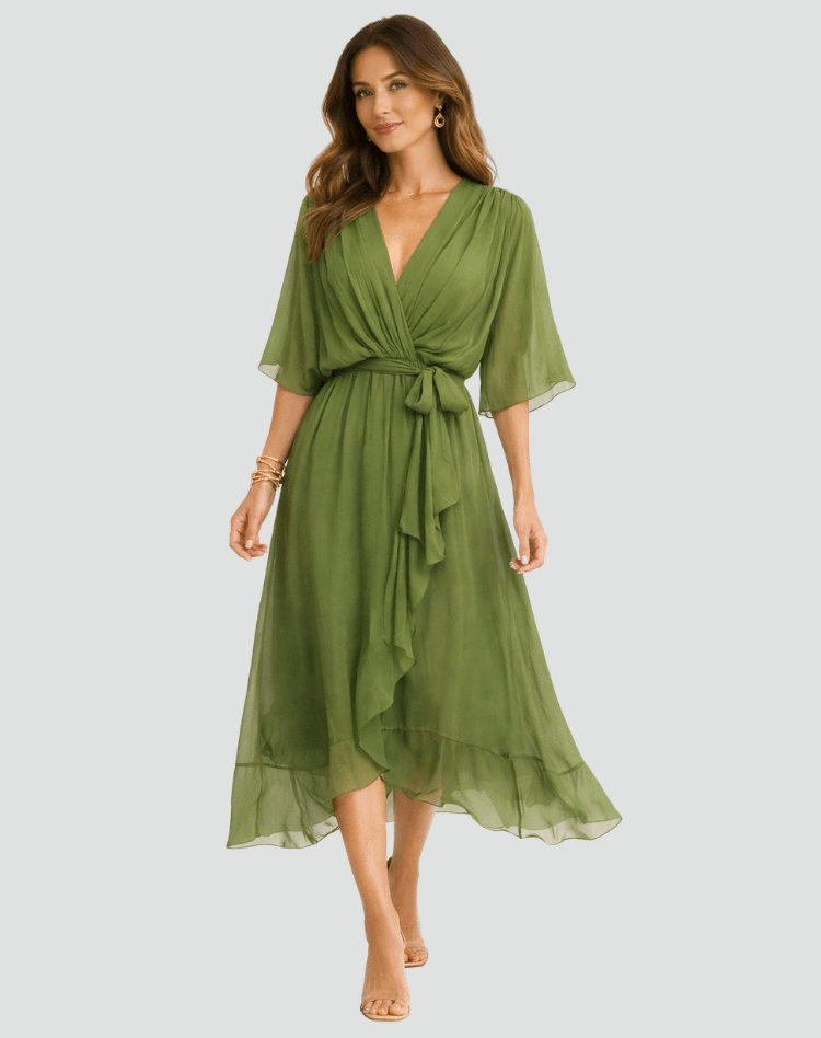 Isabella | Vestido Midi Fluido con Lazo para Mujer Elegante - Noa Lagos