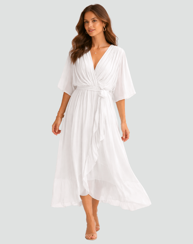 Isabella | Vestido Midi Fluido con Lazo para Mujer Elegante - Noa Lagos