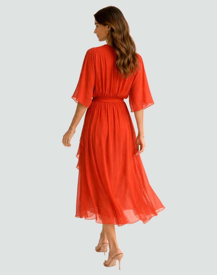 Isabella | Vestido Midi Fluido con Lazo para Mujer Elegante - Noa Lagos