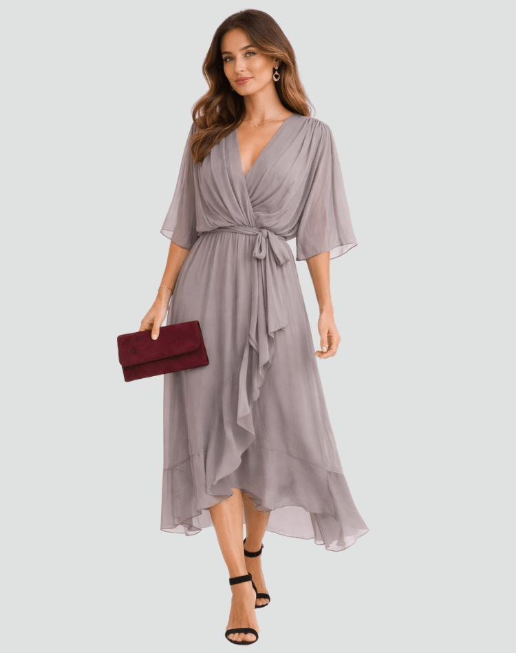 Isabella | Vestido Midi Fluido con Lazo para Mujer Elegante - Noa Lagos