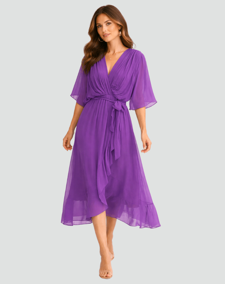 Isabella | Vestido Midi Fluido con Lazo para Mujer Elegante - Noa Lagos