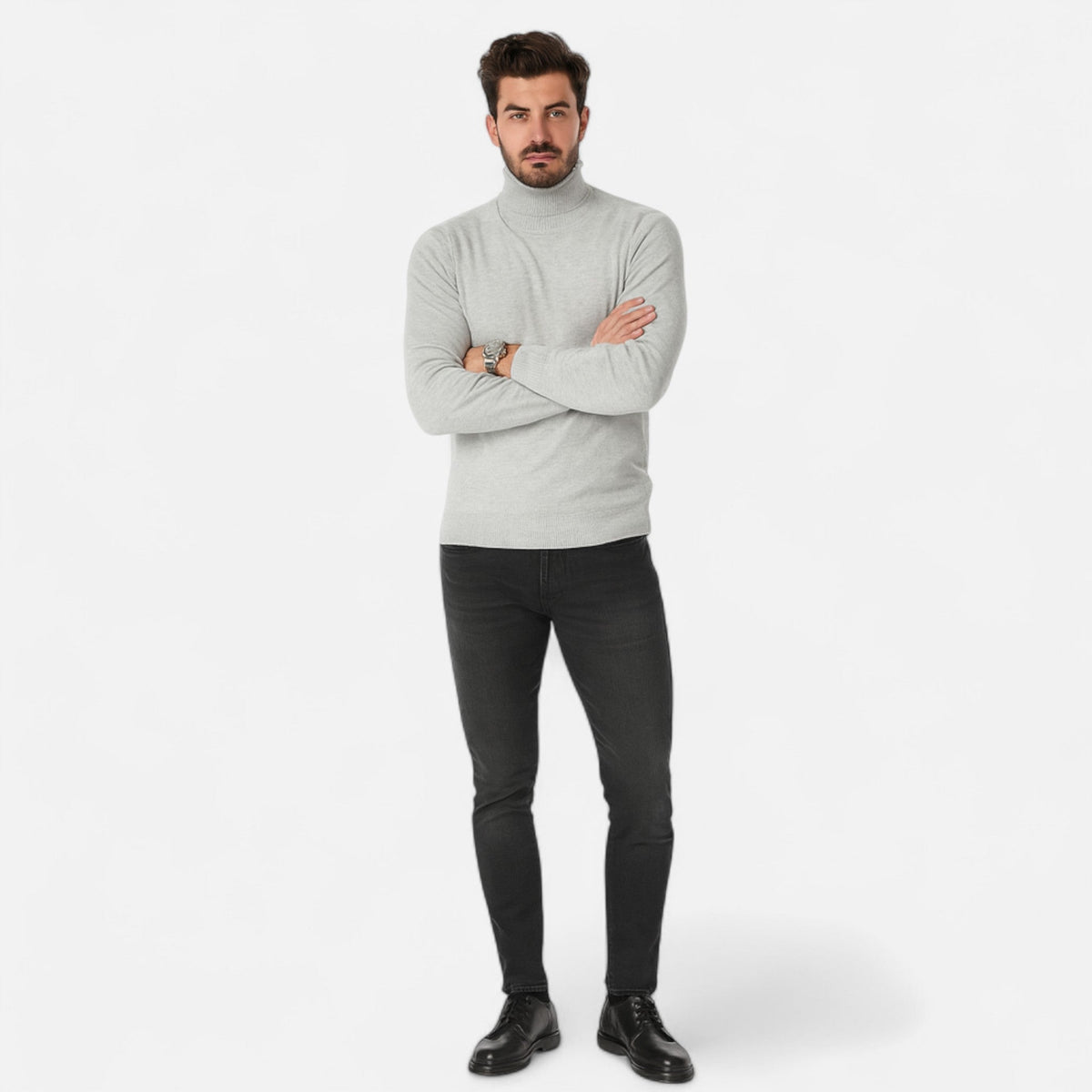 Javier | Jersey Cuello Alto de Lana para Hombre Clásico y Elegante - Noa Lagos