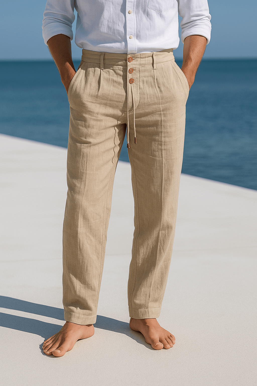 Javier | Pantalones de Lino para Hombre con Cintura Elástica - Noa Lagos