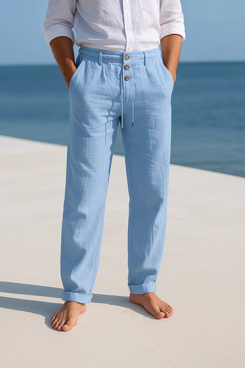 Javier | Pantalones de Lino para Hombre con Cintura Elástica - Noa Lagos