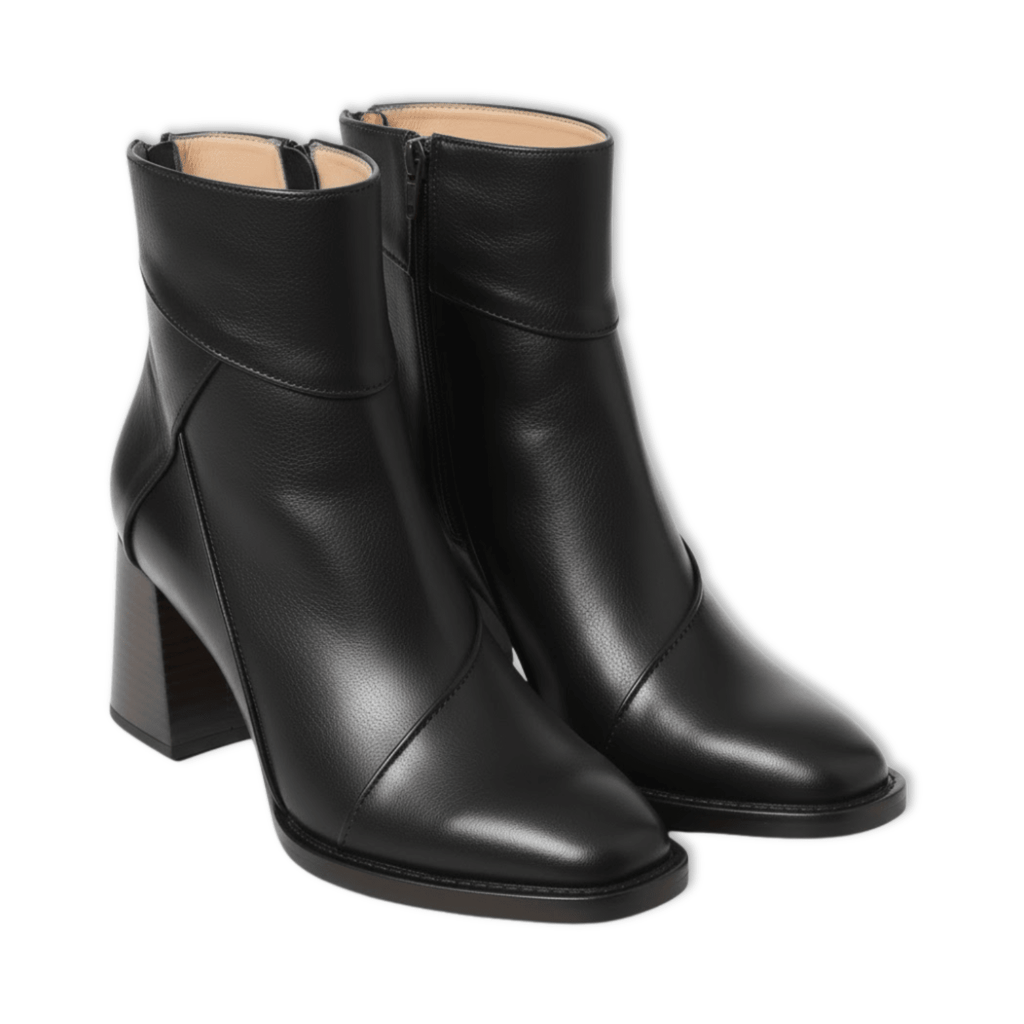 Lucía | Botines de Piel Suave con Tacón Cuadrado para Mujer - Noa Lagos