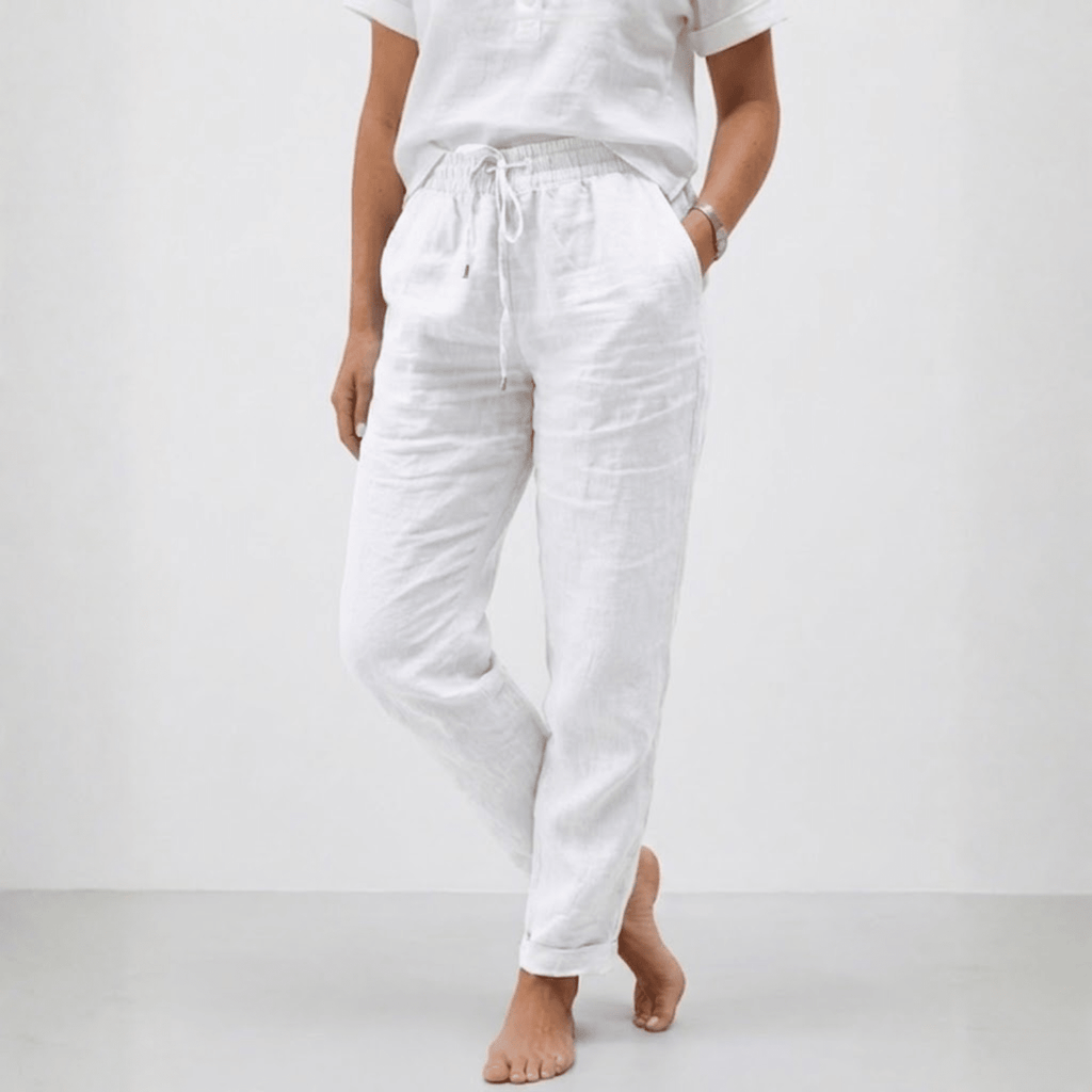 Lucía | Pantalones Holgados de Lino con Cintura Alta para Mujer - Noa Lagos