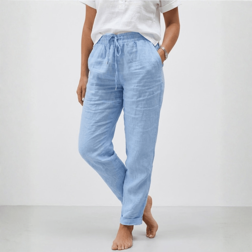 Lucía | Pantalones Holgados de Lino con Cintura Alta para Mujer - Noa Lagos