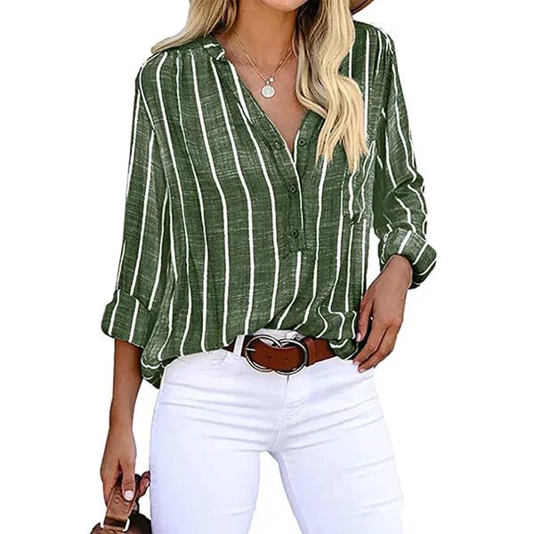 Mia | Casual Holgada Blusa Mujer con Cuello en V Elegante y Versátil - Noa Lagos