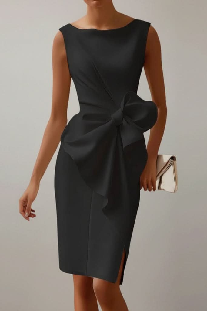 PAULA – Vestido midi sin mangas con lazo para mujer - Noa Lagos