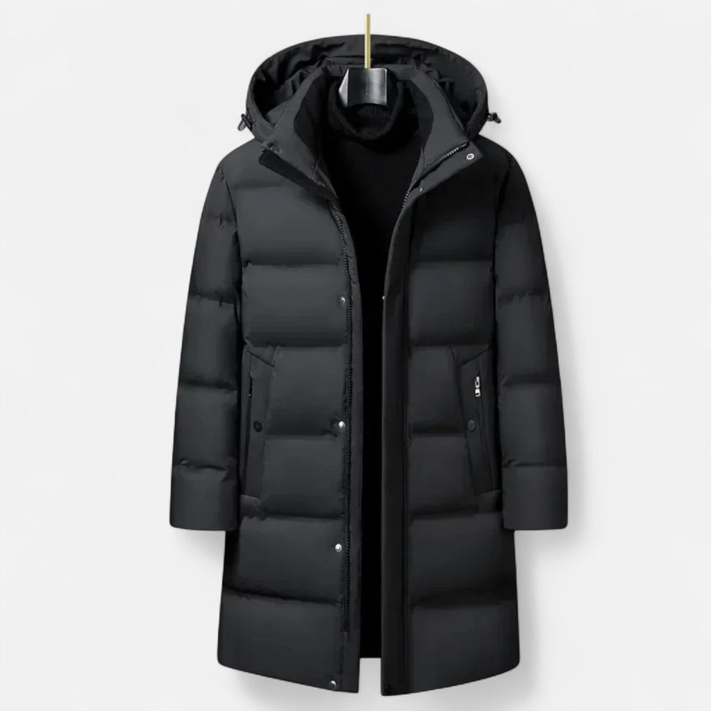 Santiago | Parka Impermeable Negra para Hombre con Capucha Aislante para Invierno - Noa Lagos
