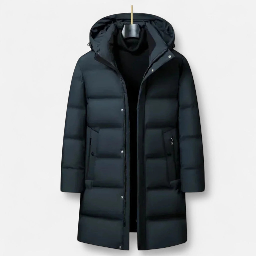 Santiago | Parka Impermeable Negra para Hombre con Capucha Aislante para Invierno - Noa Lagos