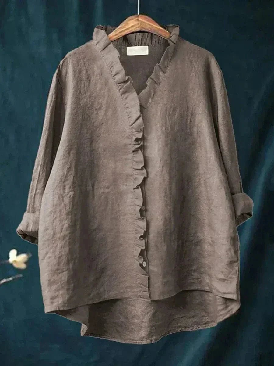 Sofía | Blusa de Lino con Volantes para Mujer Transpirable de Verano - Noa Lagos
