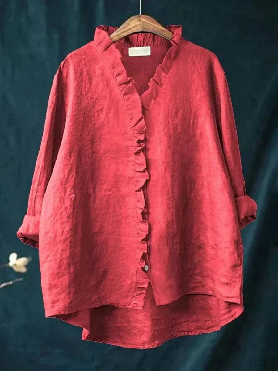 Sofía | Blusa de Lino con Volantes para Mujer Transpirable de Verano - Noa Lagos