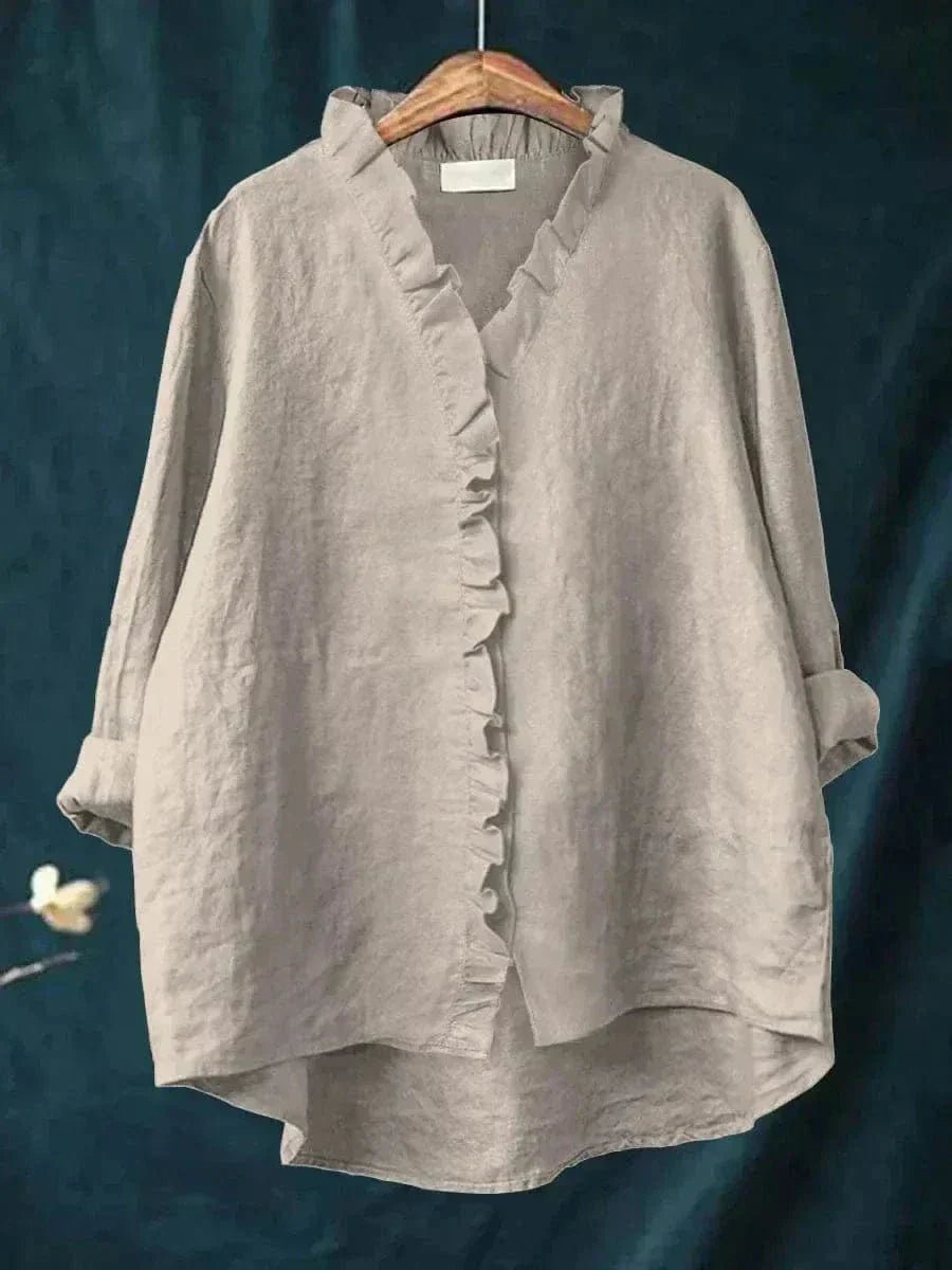 Sofía | Blusa de Lino con Volantes para Mujer Transpirable de Verano - Noa Lagos