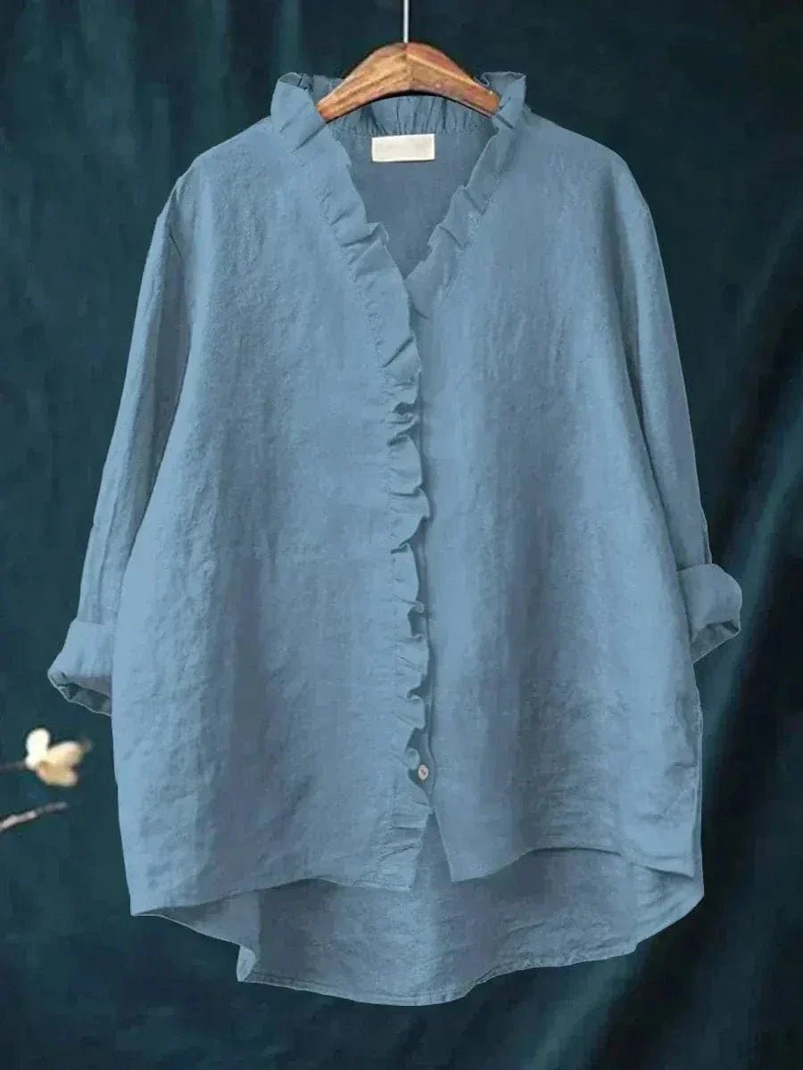 Sofía | Blusa de Lino con Volantes para Mujer Transpirable de Verano - Noa Lagos