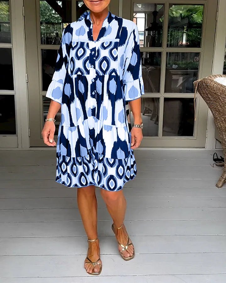Sofía | Moderno Vestido de Verano con Estampado Abstracto para Mujer - Noa Lagos