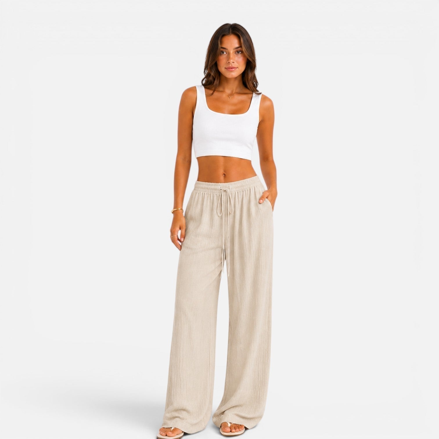 Sofía | Pantalón Palazzo Ajustable para Mujer con Cintura Elástica - Noa Lagos