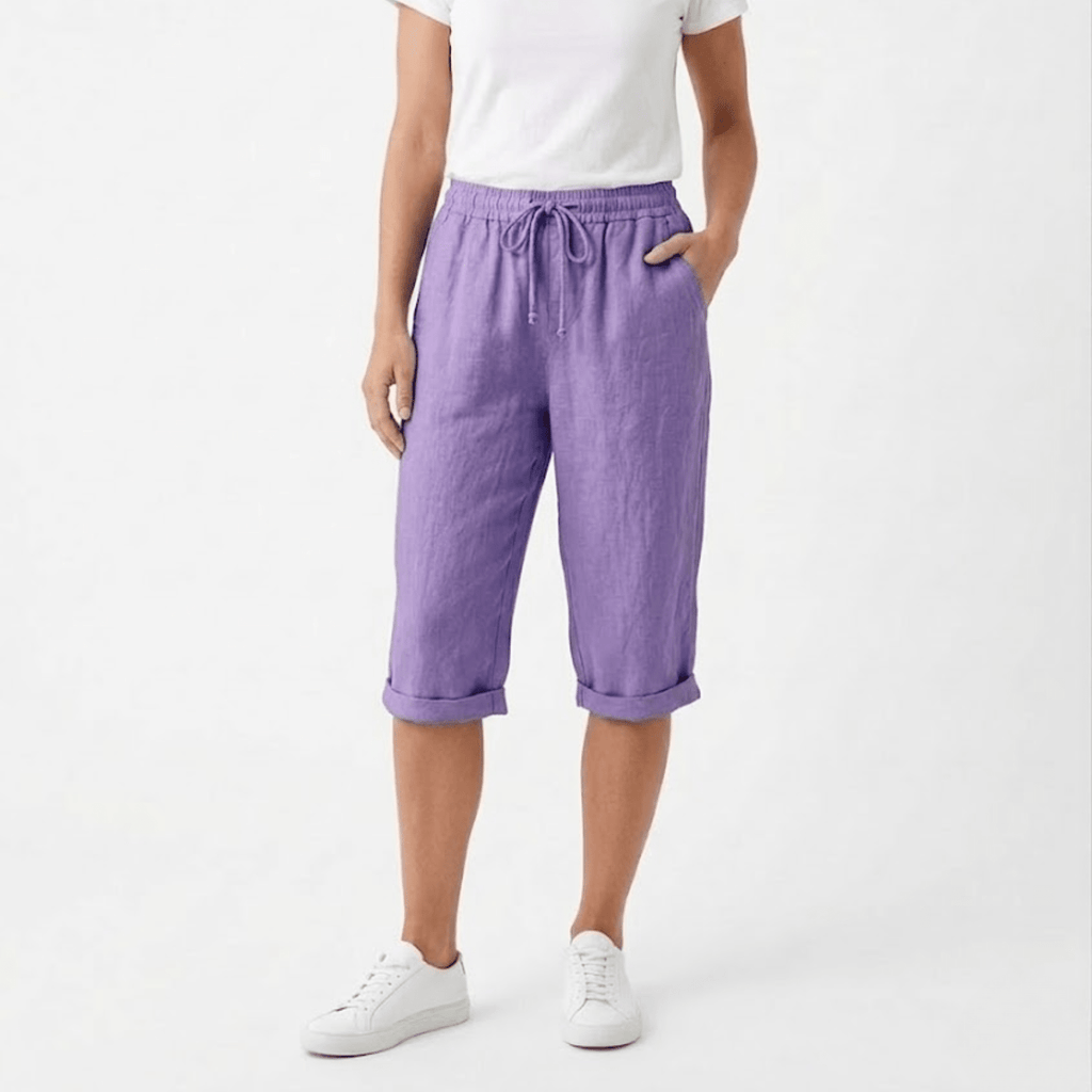 Sofía | Pantalones Cortos de Algodón y Lino para Mujer con Cintura Elástica - Noa Lagos