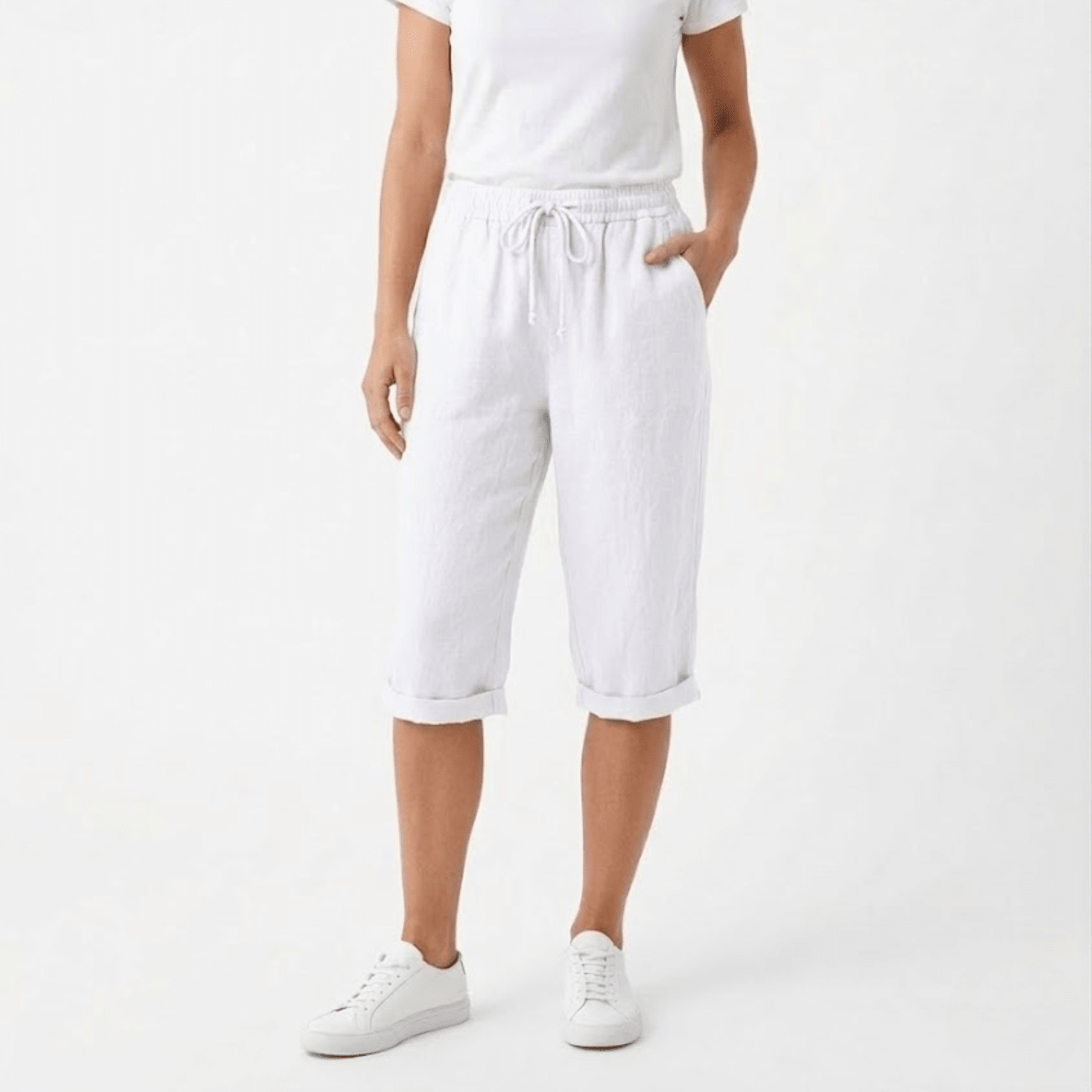 Sofía | Pantalones Cortos de Algodón y Lino para Mujer con Cintura Elástica - Noa Lagos