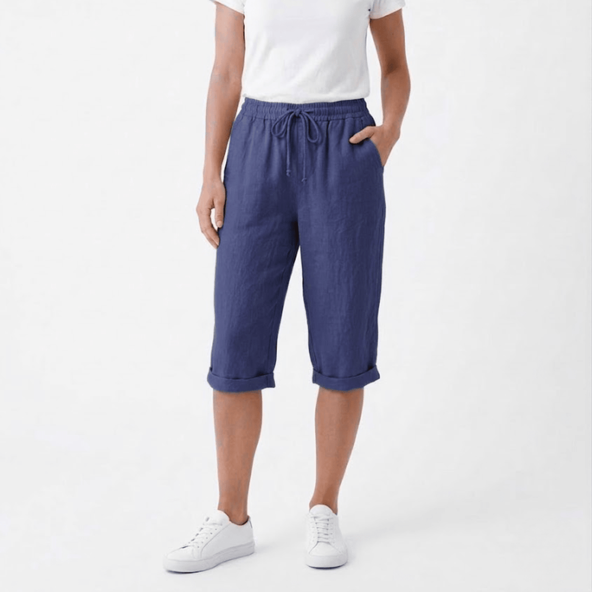 Sofía | Pantalones Cortos de Algodón y Lino para Mujer con Cintura Elástica - Noa Lagos