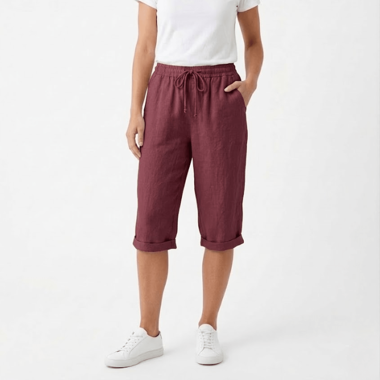Sofía | Pantalones Cortos de Algodón y Lino para Mujer con Cintura Elástica - Noa Lagos