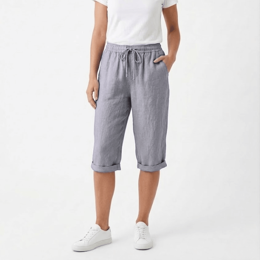 Sofía | Pantalones Cortos de Algodón y Lino para Mujer con Cintura Elástica - Noa Lagos