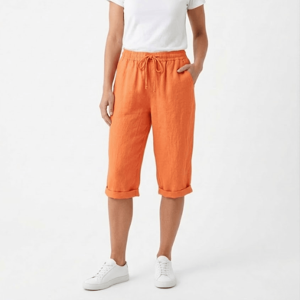 Sofía | Pantalones Cortos de Algodón y Lino para Mujer con Cintura Elástica - Noa Lagos