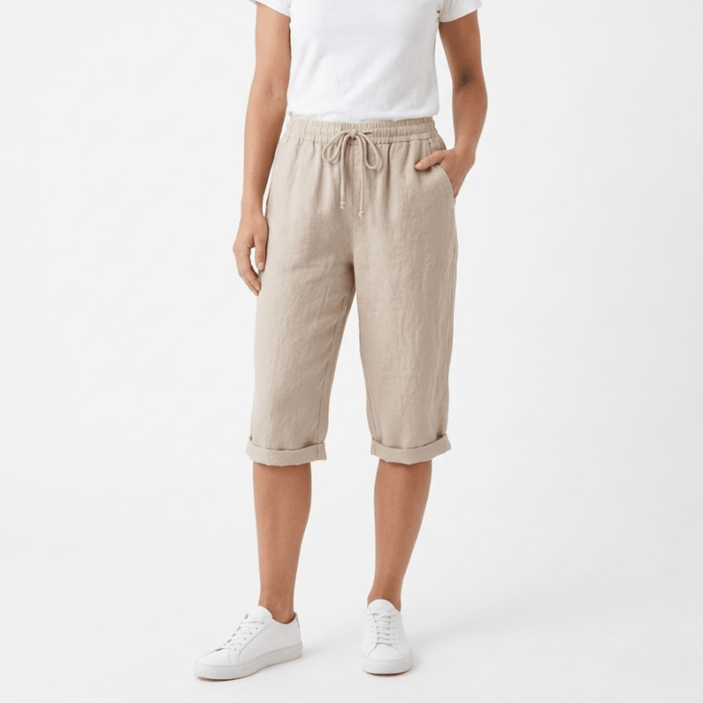 Sofía | Pantalones Cortos de Algodón y Lino para Mujer con Cintura Elástica - Noa Lagos
