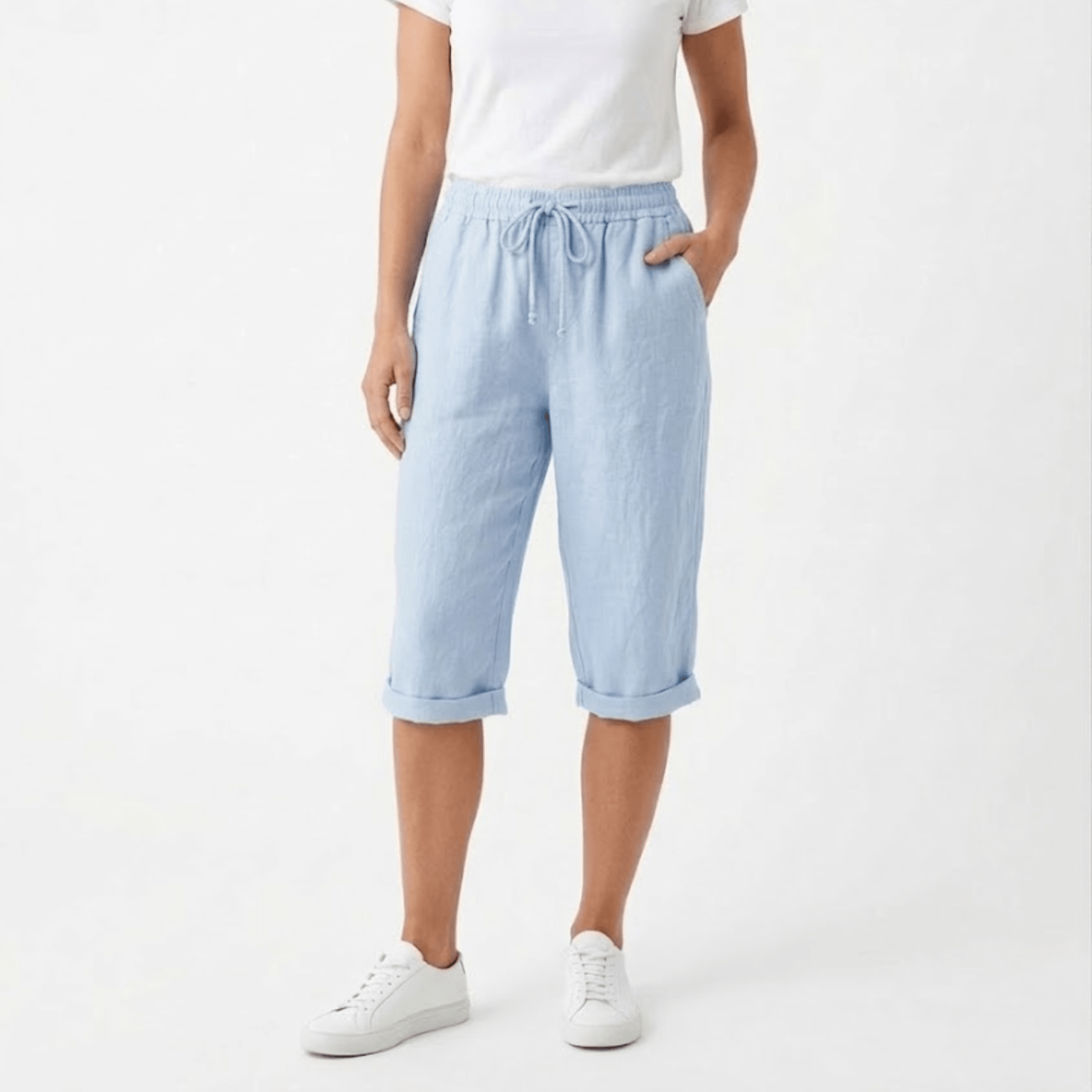 Sofía | Pantalones Cortos de Algodón y Lino para Mujer con Cintura Elástica - Noa Lagos